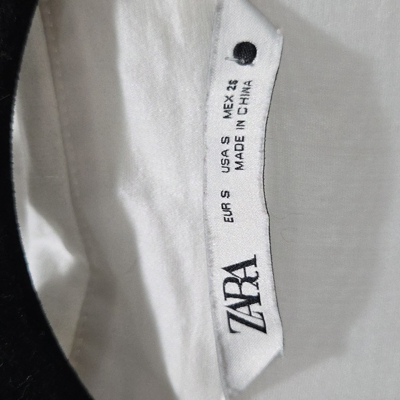Zara White Rhinestone Embroidered Oversized Poplin Shirt, Small - Picture 4 of 8